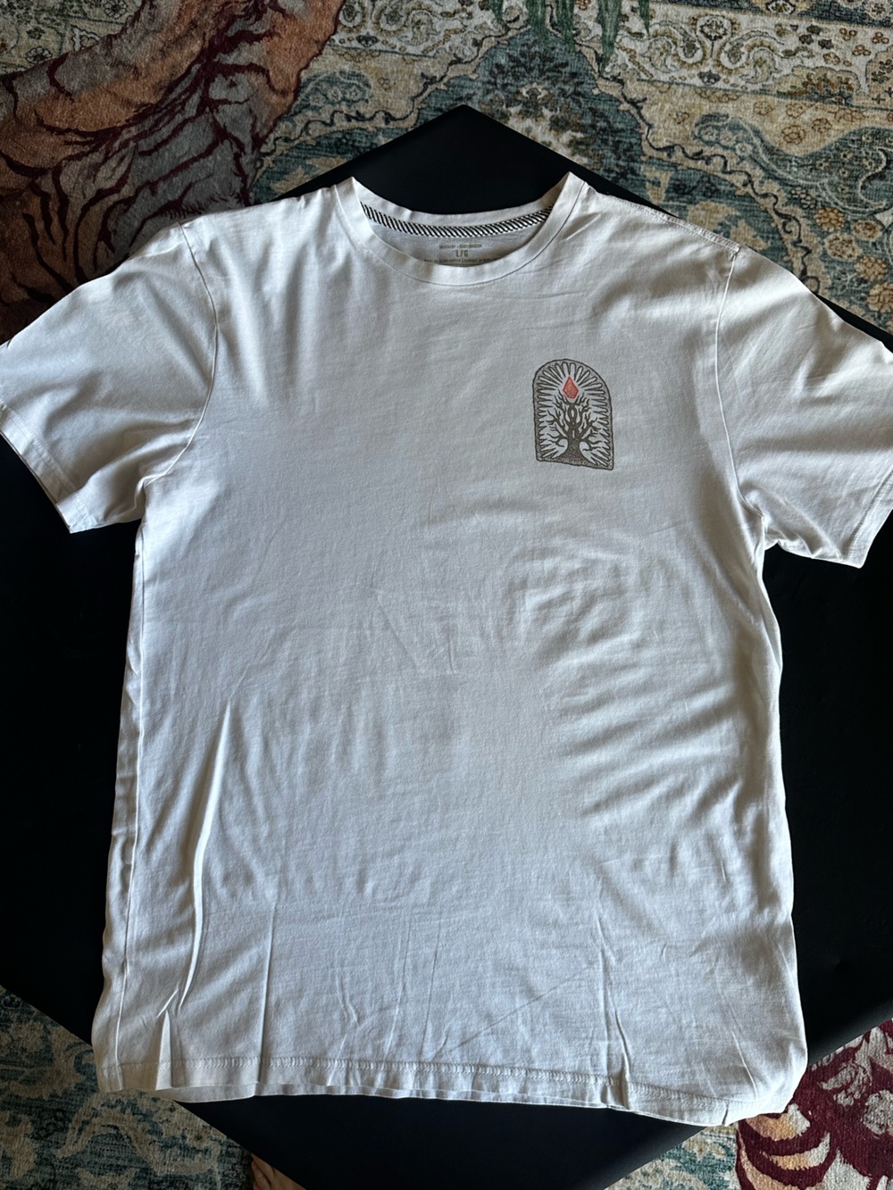 Volcom White Tee with Olive Graphic Crest